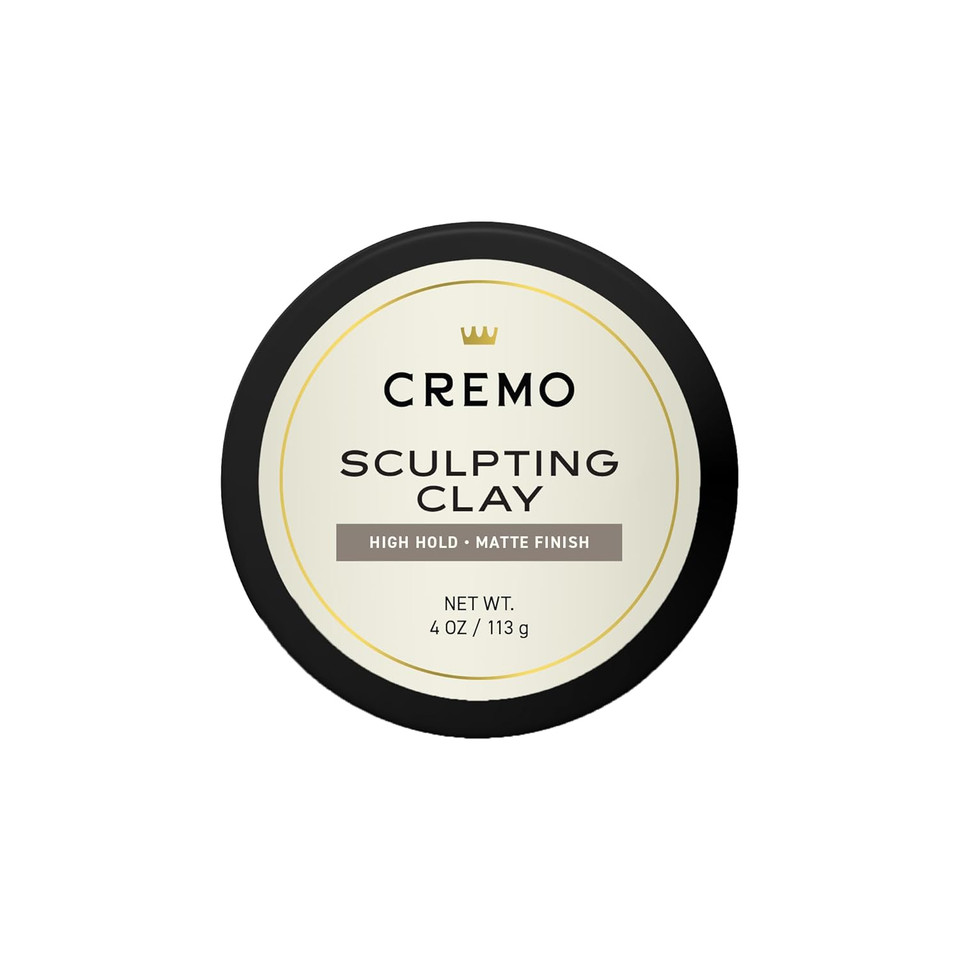 Cremo Mens Hair Clay, Premium Barber Grade Sculpting Clay For Hair Styling, High Hold, Matte Finish, 4 Oz