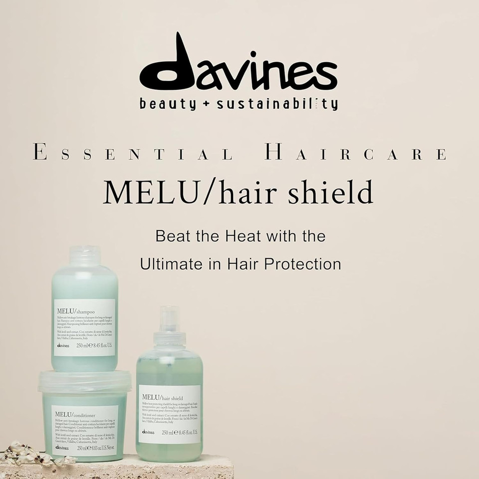 Davines Melu Hair Shield, Heat Protection, Soft And Shiny Results For All Hair Types, 8.42 Fl Oz