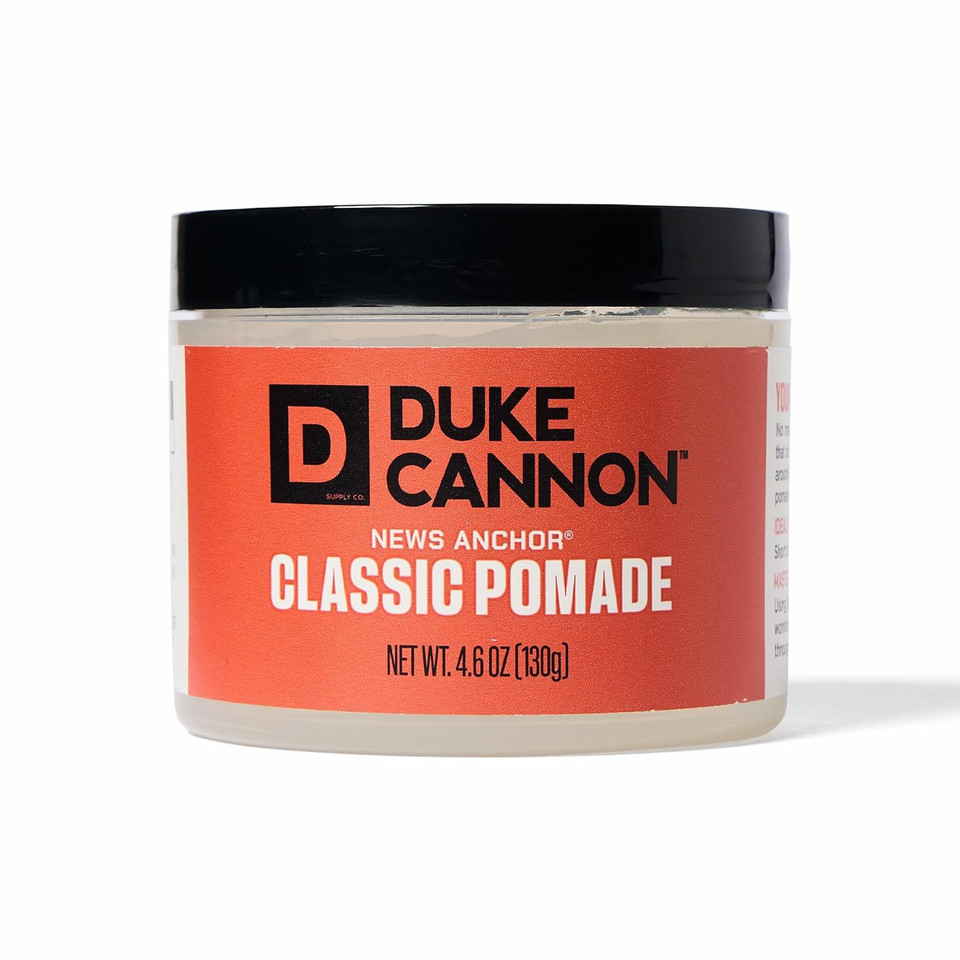 Duke Cannon News Anchor Classic Pomade  4.6 Oz  Strong Hold, Light Shine, Water-Based, Adds Control & Texture For Short To Medium Hairstyles