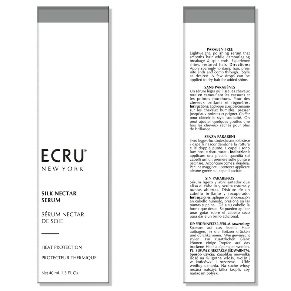 Ecru New York Silk Nectar Shine Serum, Lightweight Hair Serum, Shine Polish For Hair, Tsa Friendly, 1.3Oz