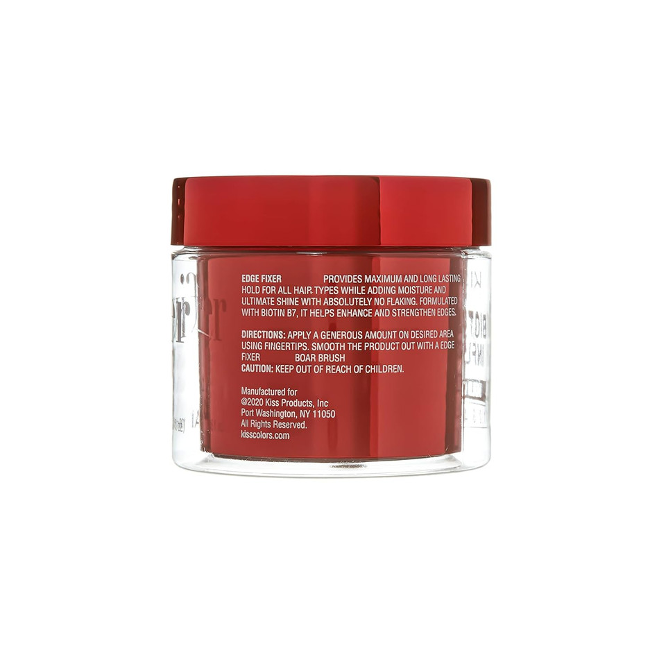Edge Fixer 24 Hour Maximum Hold Edge Wax No Flaking Biotin B7 Infused Hair Gel 3.38 Us Fl.Oz (Strawberry Acai)