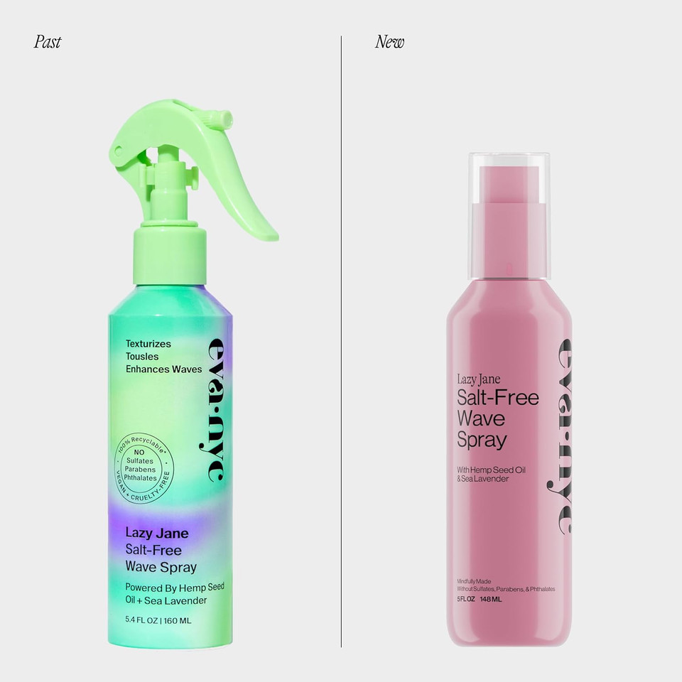 Eva Nyc Lazy Jane Wave Spray, Salt-Free Texture , Non-Sticky & Gmo-Free Wavy Hair Products, Vegan For Women, 5.4 Oz