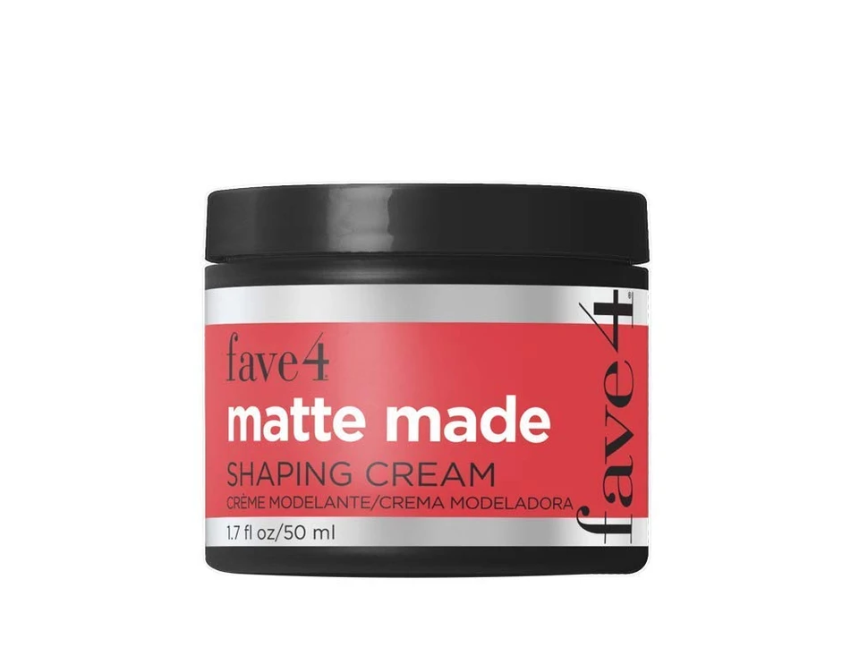 Fave4 Hair Matte Made Shaping Cream For Men, Lightweight Pomade Finish For Styling, 1.7 Fl Oz