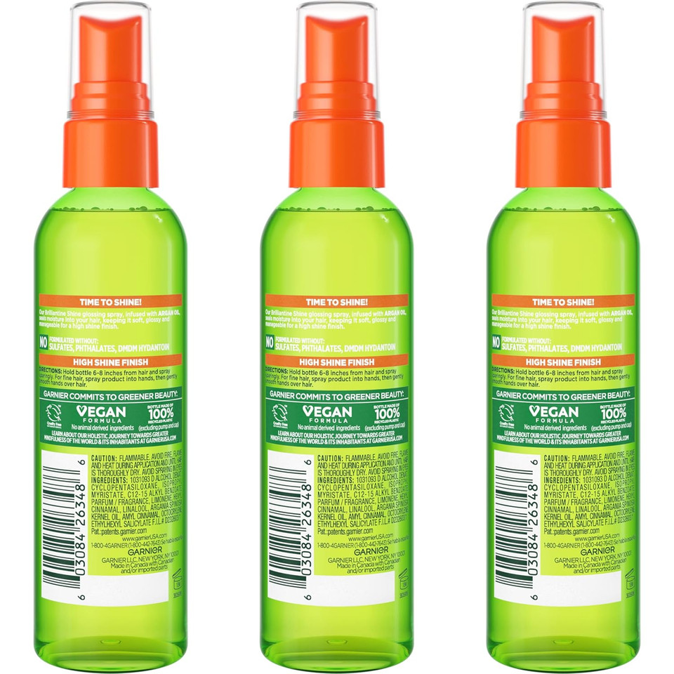 Garnier Fructis Style Brilliantine Shine Glossing Spray, Sleek 3 Fl Oz