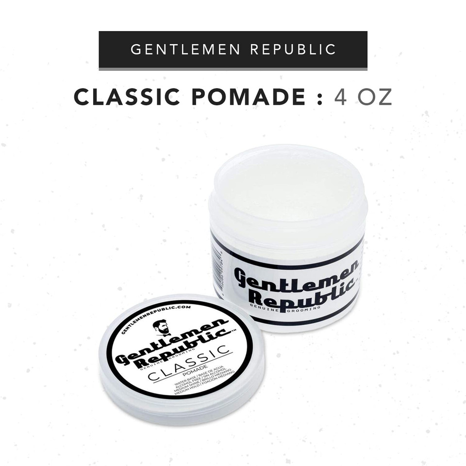 Gentlemen Republic Classic Pomade For Men - Water Based Pomade For Medium Hold & Shine, Premium Mens Hair Styling Products With No Beeswax - Ideal For Classic Styles, 4Oz Gentlemen Republic Classic Pomade For Men - Water Based Pomade For Medium Hold & Shine, Premium Mens Hair Styling Products With No Beeswax - Ideal For Classic Styles, 4Oz