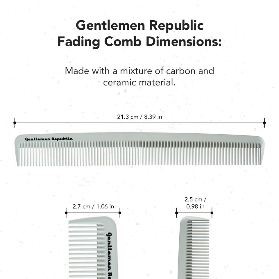 Gentlemen Republic Combs For Fades, Blending And Men'S Hair Styling - Soft Round Tips, Strong Body - Barber And At-Home Grooming Set (2Pcs)