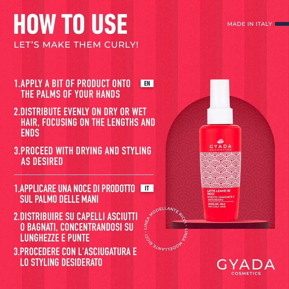 Leave-In Modelling Milk For Curly And Wavy Hair, +42% Moisturising Effect, Elastic And Anti-Frizz Effect, Leave-In, With Wine Juice And Rice Water, 125 Ml