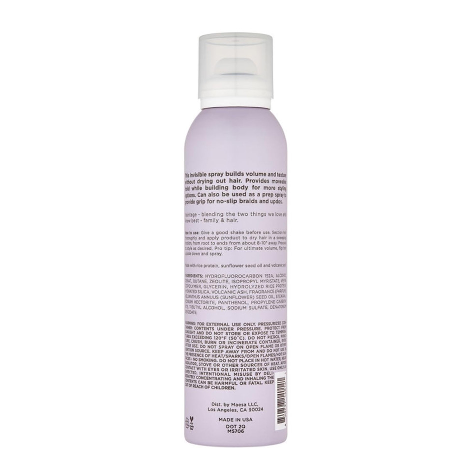 Hairitage Magic Spell Texturizing Spray - Volumizer For All Hair Types - With Rice Protein + Sunflower Seed Oil - Enhances Styled Hair, 5.9 Oz