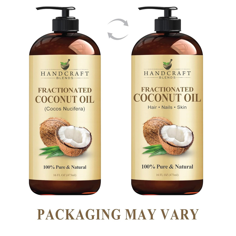 Handcraft Blends Fractionated Coconut Oil - 28 Fl Oz - 100% Pure And Natural - Premium Grade Carrier Oil For Skin And Hair - Hair And Body - Massage