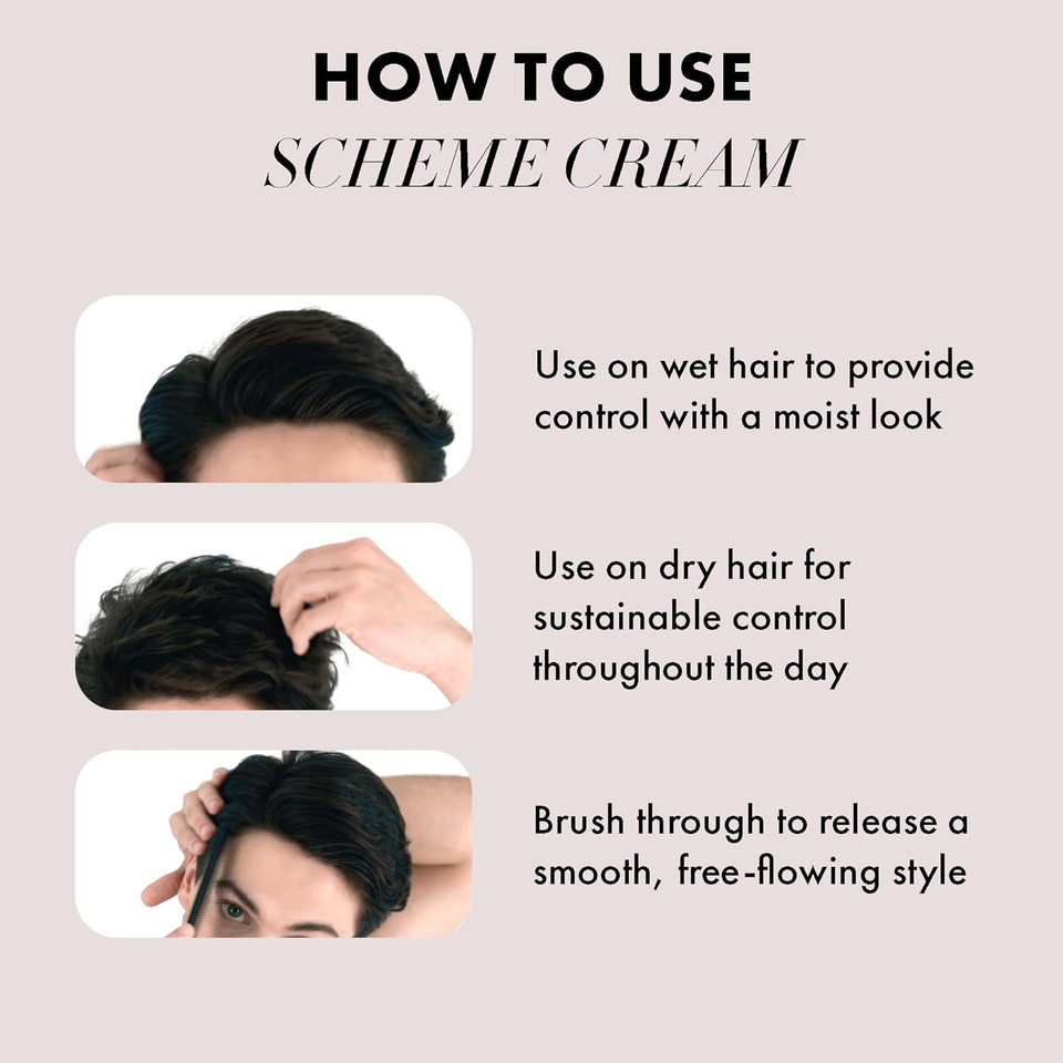 Hanz De Fuko Scheme Cream  Premium MenS Hair Styling Cream For A Medium Hold, Natural Shine  Ideal Texture Product For All Hair Types, Provides Versatility On Wet Or Dry Hair  2 Oz, Travel Size