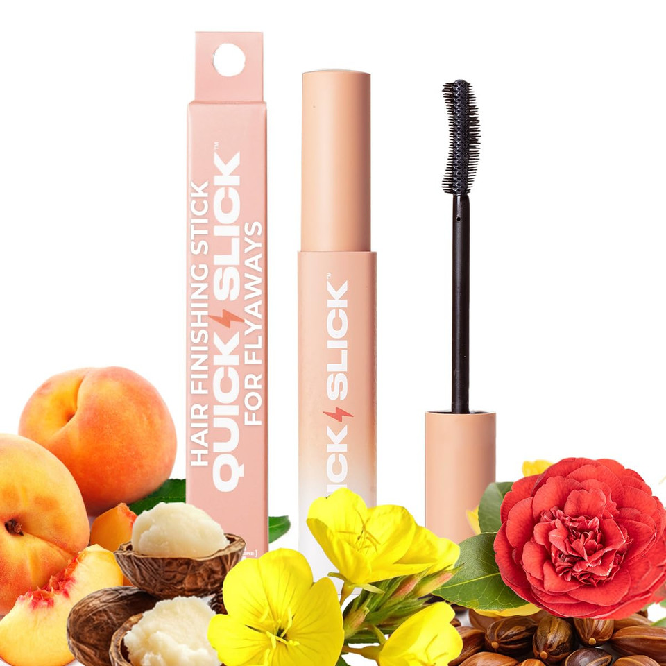 Inh Hair Mascara For Flyaways | Quick Slick Hair Finishing Stick For Flyaways, Frizz Control, & Slick Back Look | Non Greasy & Non Comedogenic Smoothing Serum & Frizz Tamer Wand | Strawberry Jam, 18Ml