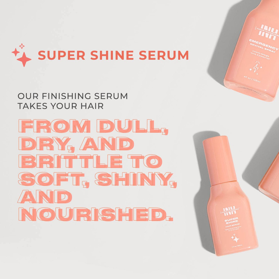 Inh Super Shine Hair Serum | Nourishing, Glossy Finishing Serum | Prevents Breakage, Fights Frizz And Flyaways. For All Hair Types. Travel Size