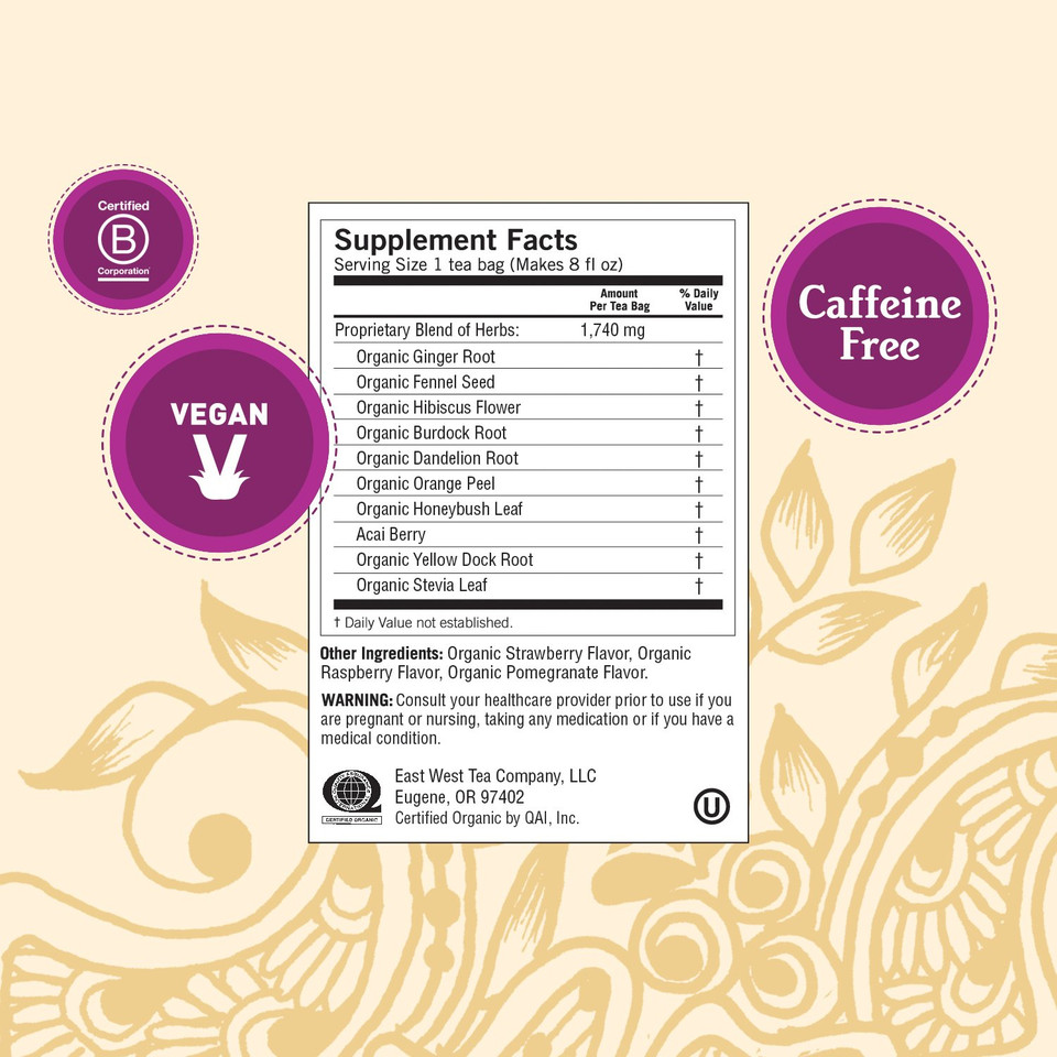 Yogi Tea Berry Detox Tea - 16 Tea Bags Per Pack (4 Packs) - Organic Detox Tea - Supports Healthy Cleansing - Includes Ginger Root, Fennel Seed, Burdock, Dandelion, Hibiscus & Blueberries