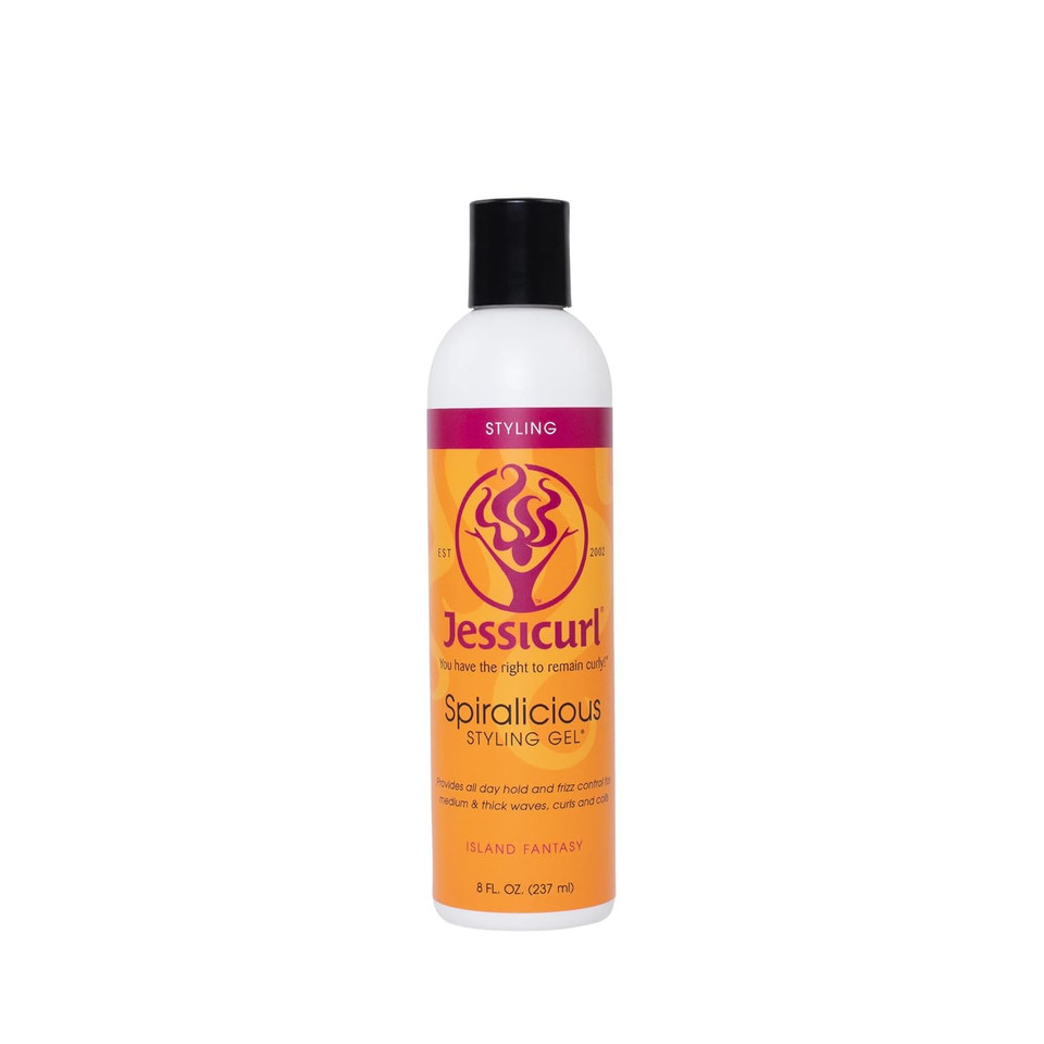 Jessicurl Spiralicious Gel, Island Fantasy, 8 Fl Oz - Curl Defining, Frizz Control For All Hair Types