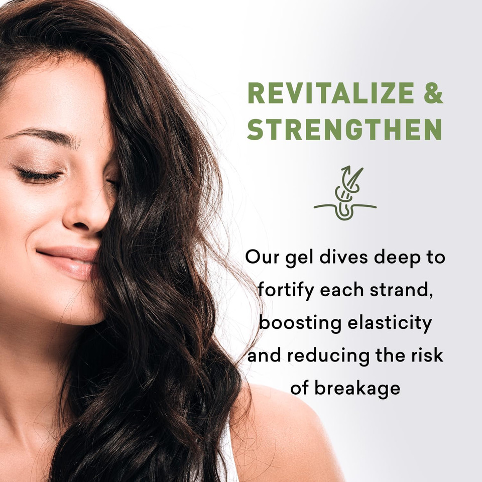 Just Nutritive Herbal Hair Gel With Vitamins & Proteins | Natural, Alcohol-Free & Humidity Controlling For All Hair Types - 16 Fl Oz