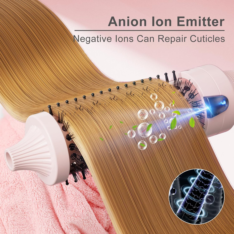 K&K 1.77 Inch Heated Curling Brush With Ceramic Tourmaline Ionic Technology For Volumizing And Loose Curls (Black)