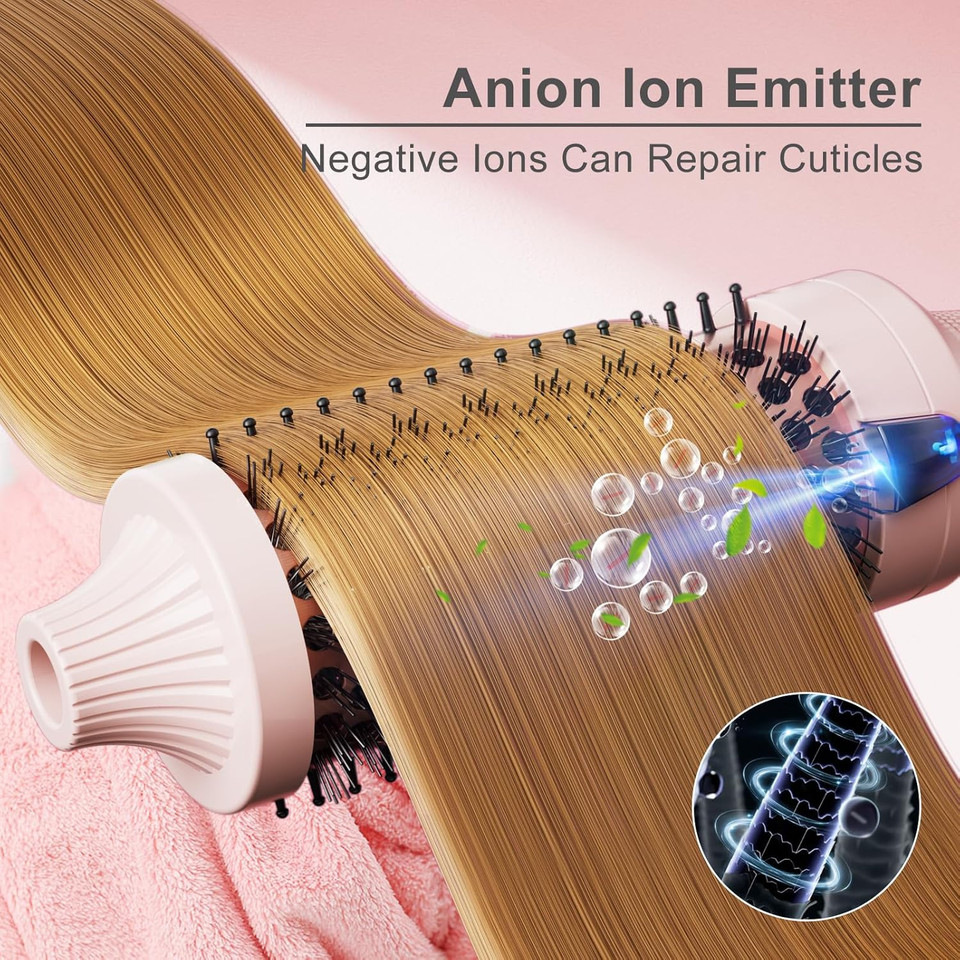 K&K Heated Curling Brush - 1.5 Inch Ceramic Tourmaline Ionic Volumizing Hot Brush For Root Volume & Loose Curls (Black)