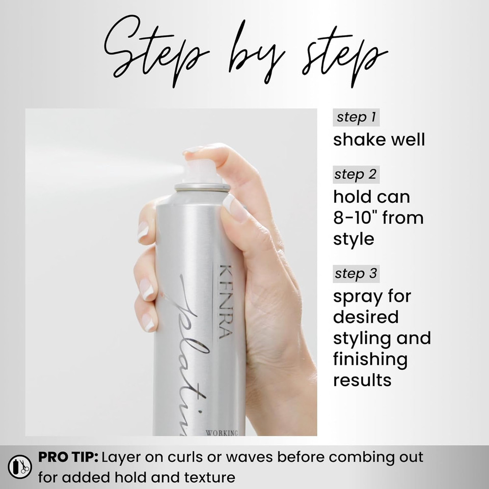Kenra Professional Platinum Working Spray 14 | Flexible Hold Hairspray | Fast-Drying, Non-Sticky | Creates Volume & Texture | Leaves Hair With Frizz-Free Shine | All Hair Types
