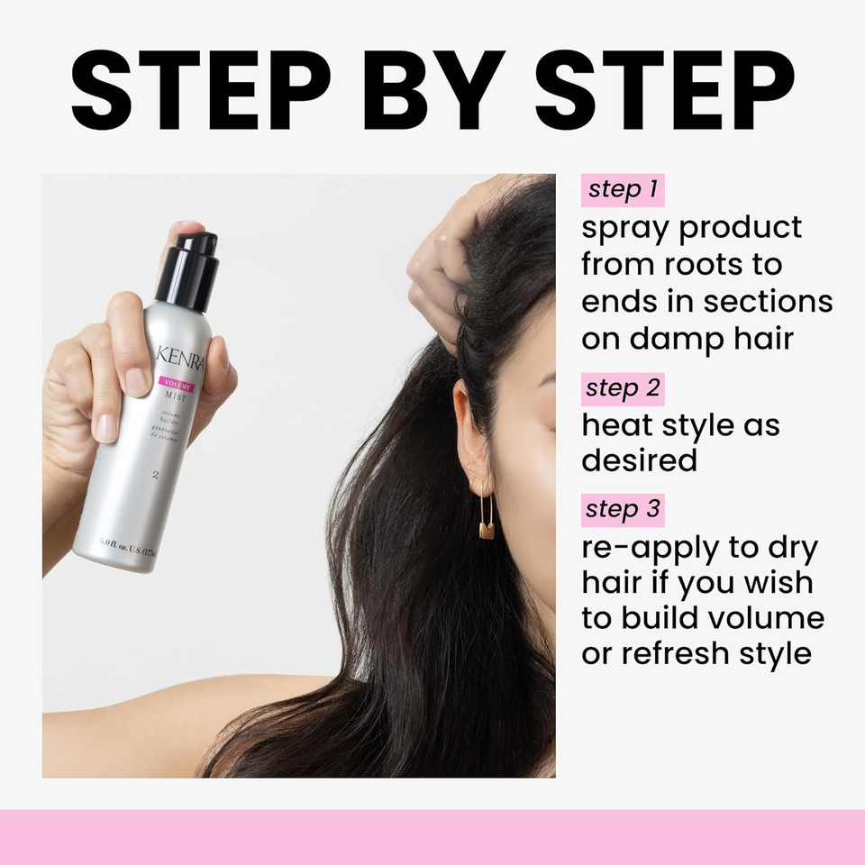 Kenra Volume Mist 2 | Volume Builder | Lightweight, Fine Mist | Low Hold, Flexible Finish | Thermal Protection | Volume That Lasts Up To 48 Hours | All Hair Types | 6 Fl. Oz
