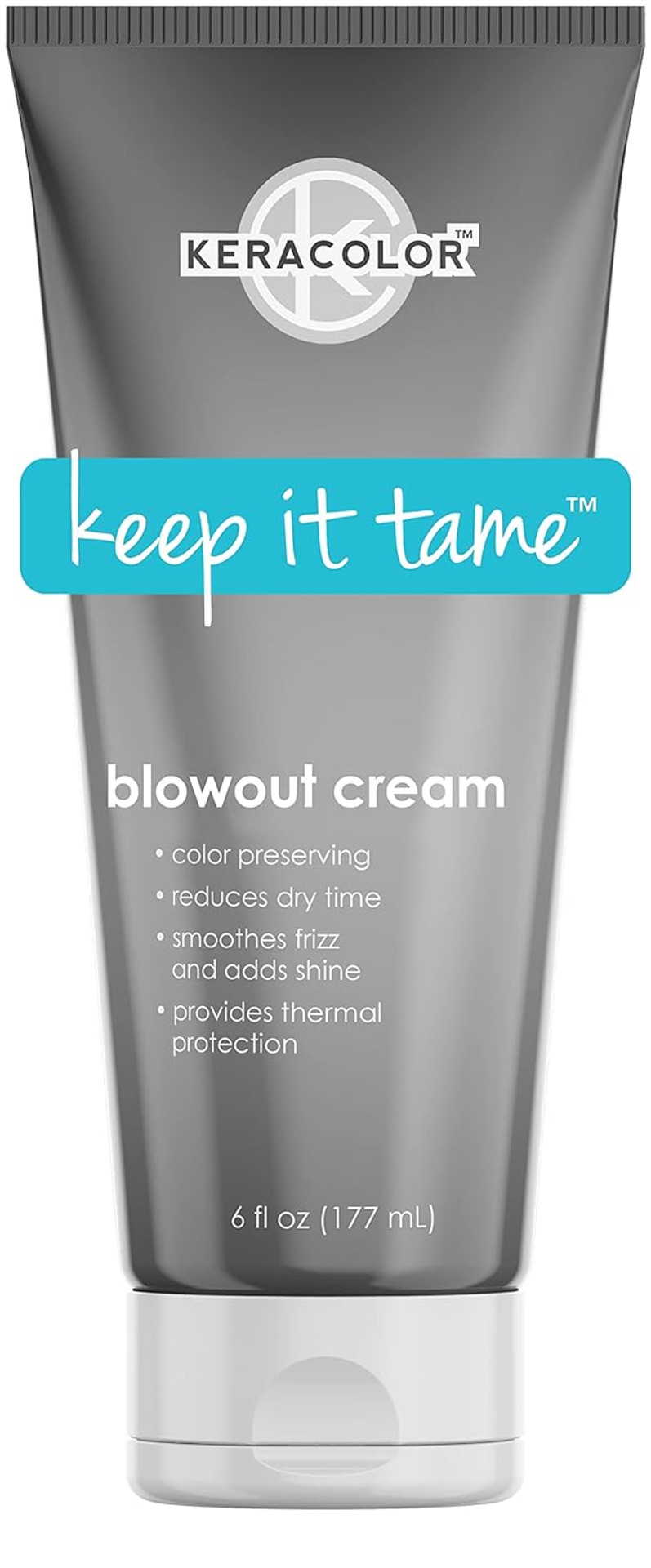 Keracolor Blowout Smoothing Cream For Hair, Color Preserving, Heat Protectant Styling Treatment, 6 Fl Oz