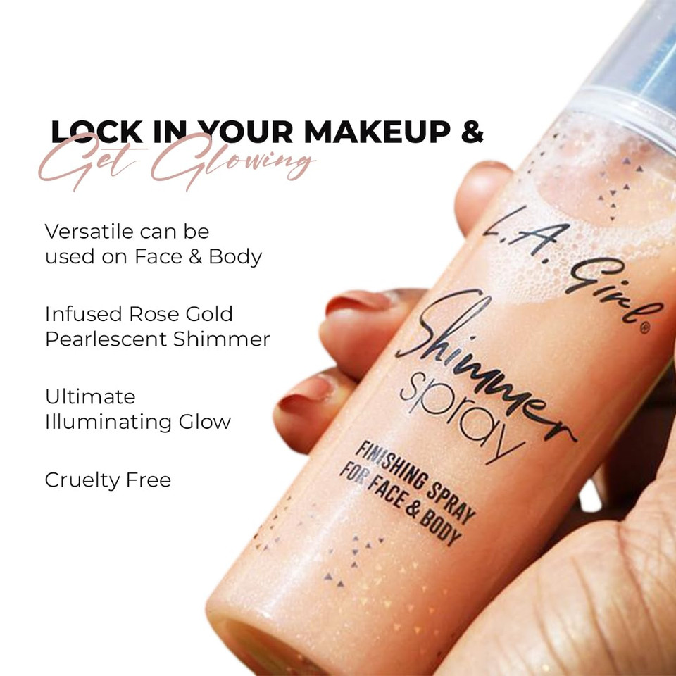 L.A. Girl Shimmer Spray Rose Gold, 2.7 Fl Oz