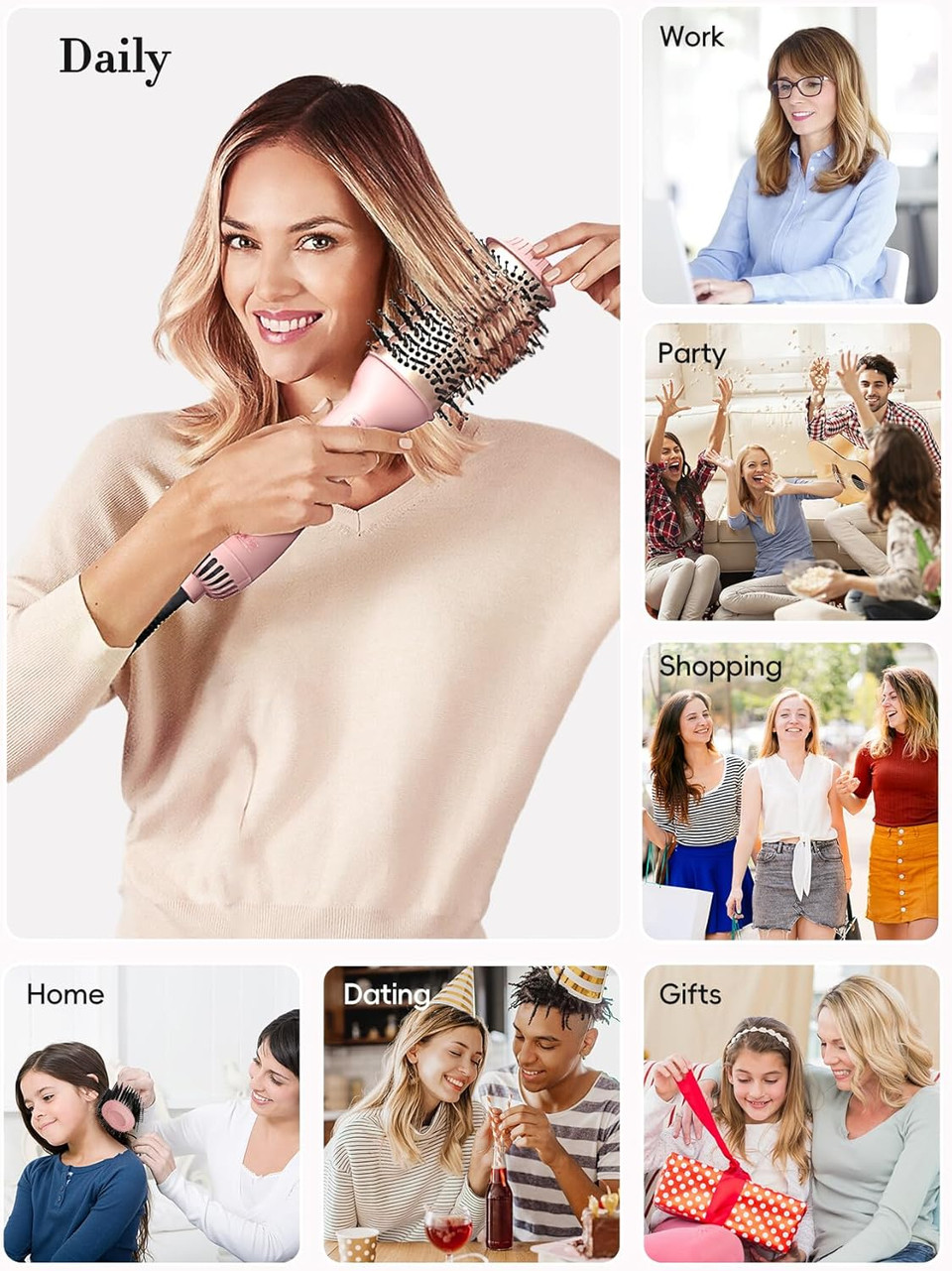 Landot Hot Hair Blow Dryer Brush: One-Step Hairdryer Styler And Volumizer - Upgraded Plus 2.0 Hot Air Brush With Negative Ion Anti-Frizz Ceramic Titanium 60Mm Oval Shape Barrel Purple Color Landot Hot Hair Blow Dryer Brush: One-Step Hairdryer Styler And Volumizer - Upgraded Plus 2.0 Hot Air Brush With Negative Ion Anti-Frizz Ceramic Titanium 60Mm Oval Shape Barrel Purple Color