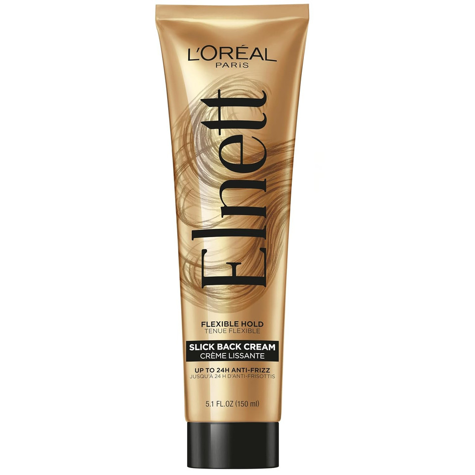L'Oreal Paris Elnett Slick Back Styling Cream, Anti-Frizz Hair Cream For Flexible Hold, Frizz Control, Polished Shine And Slick Finish, 5.1 Fl Oz