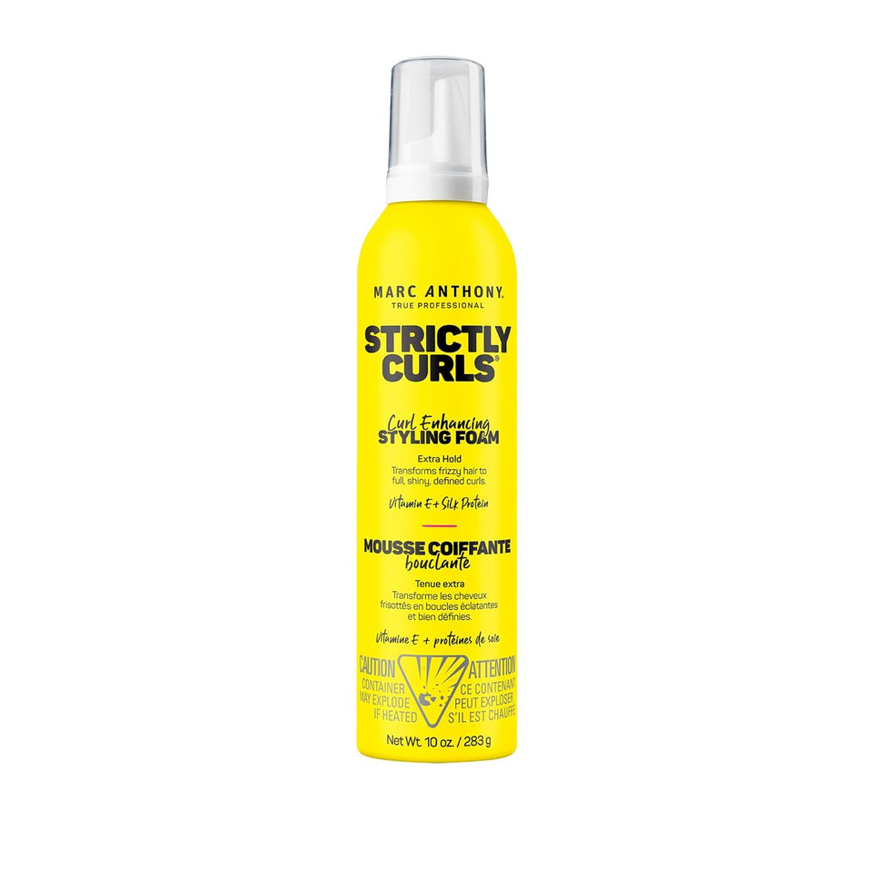 Marc Anthony Curl Enhancing Styling Foam, Extra Hold, Strictly Curls - Vitamin E & Silk Proteins Transforms Frizzy Hair To Full, Shiny, Defined Curls - Sulfate-Free Anti-Frizz Styling Mousse Product