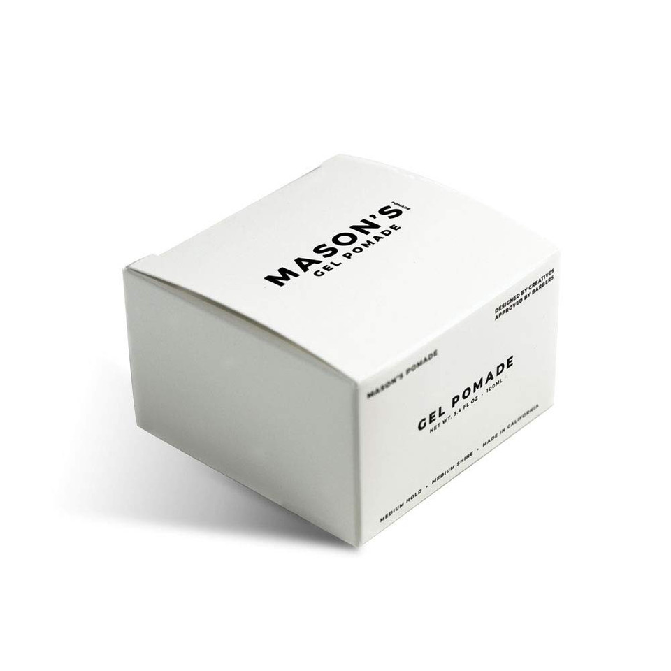 Mason'S Gel Pomade For Men - Barber Approved Quality Water-Based Hair Gel Pomade - Medium-Strong Hold With Subtle Shine - Washes Out Easily - Great For Pomps, Undercuts & Side Parts - 3.4Oz