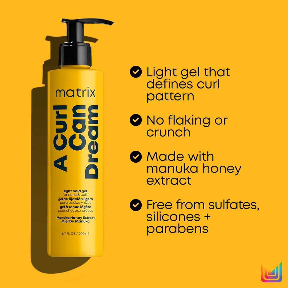 Matrix A Curl Can Dream Moisturizing Leave-In Cream, Light Hold Gel, + Hair & Scalp Oil Set For Curly & Coily Hair - Moisturizes, Controls Frizz & Defines Curls, With Manuka Honey Extract