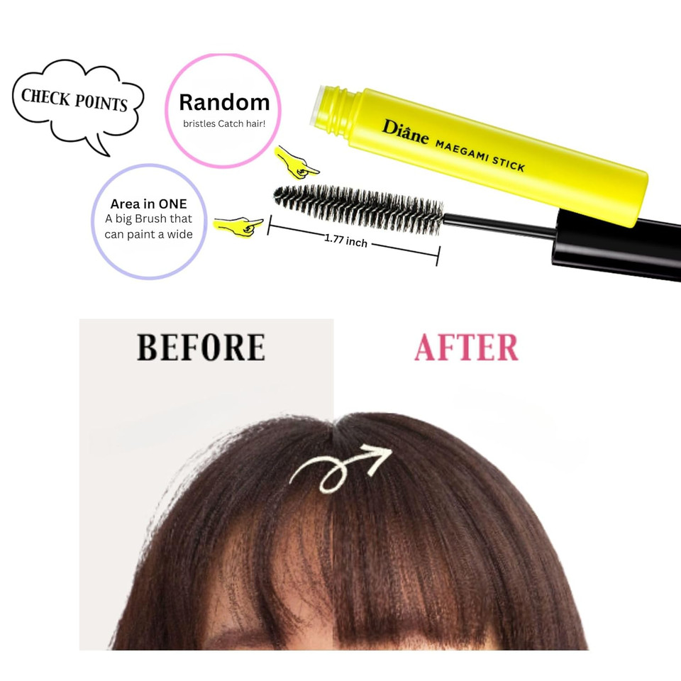 Moist Diane Perfect Beauty Natural Hair Styling Gel Stick For Women & Men, Hair Mascara For Smooth & Tamed Hair, Not-Greasy Hair Finishing Stick For Flyaways, Maegami Stick From Japan, 0.34 Oz/ 10Ml