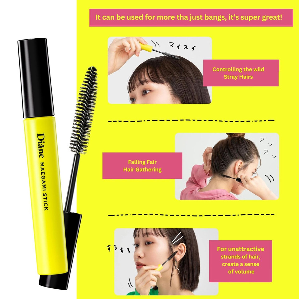 Moist Diane Perfect Beauty Natural Hair Styling Gel Stick For Women & Men, Hair Mascara For Smooth & Tamed Hair, Not-Greasy Hair Finishing Stick For Flyaways, Maegami Stick From Japan, 0.34 Oz/ 10Ml