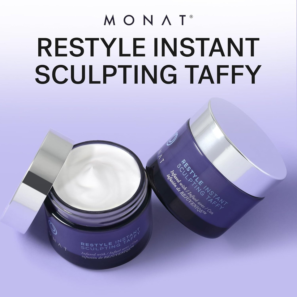 Monat Restyle Instant Sculpting Taffy - Hair Styling Products That Gives Instant Vitality. Infused W/Rejuveniqe®. Long Lasting Hair Taffy - Net Wt. 30 Ml / 1.7 Fl. Oz