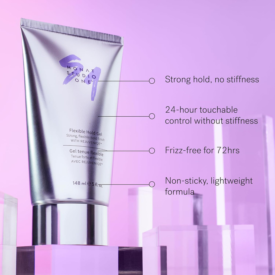 Monat Studio One Flexible Hold Gel  24-Hour Touchable Control  Humidity Blocker  Non-Sticky Styling Gel  Ideal For All Hair Types