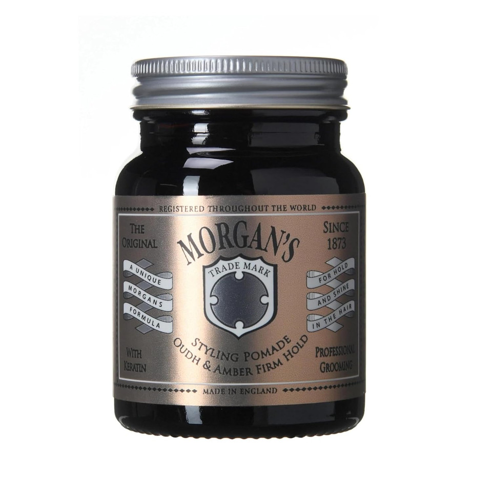 Morgan'S Pomade Hair Styling Pomade For Men, Medium Shine And Strong Hold For All Hair Types, Enriched With Keratin, Oudh And Amber Fragrance 3.53 Oz