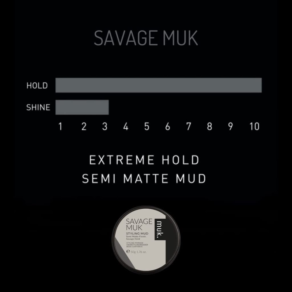 Muk. Haircare Savage Semi Matte Styling Mud, Hair Product, Hair Paste For Men, Strong Hold, Low Shine - 1.76Oz