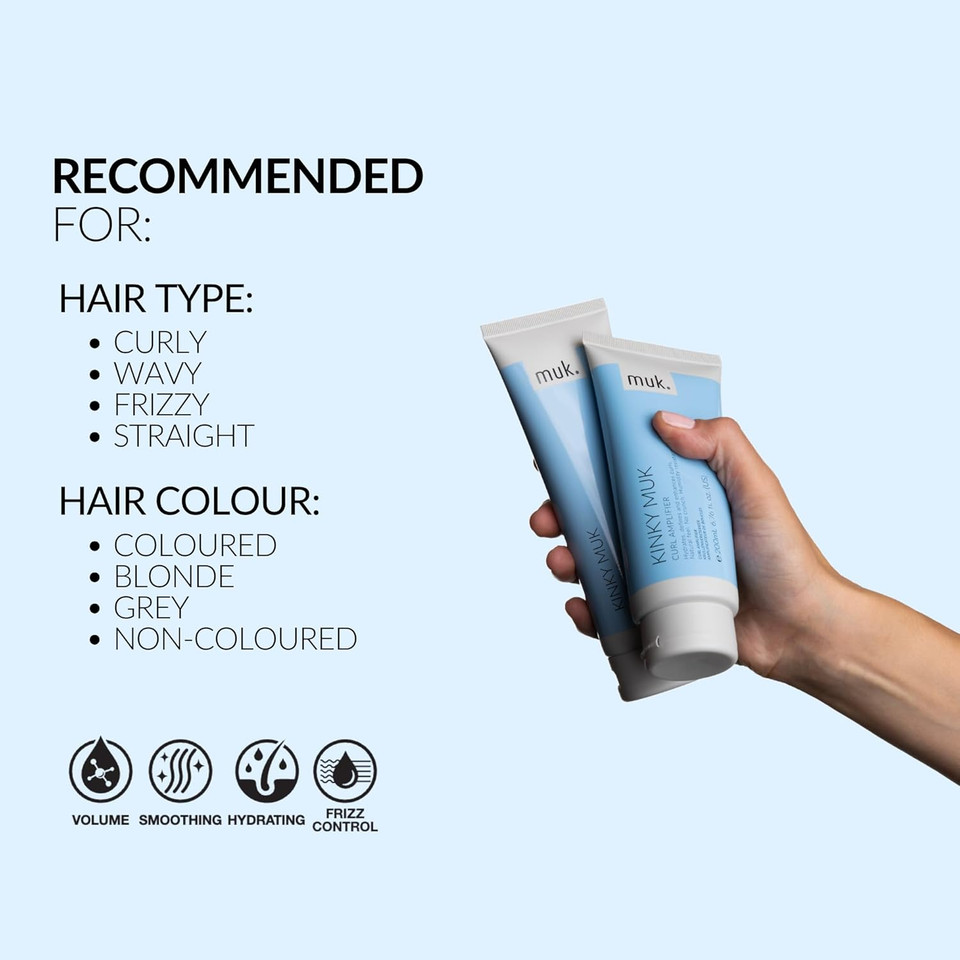 Muk. Kinky Extra Hold Curl Amplifier - Firm Hold Cream For Curly Hair. Frizz Reducing Curl Cream With Moisturising Properties. Humidity Resistant Styling For Medium To Coarse Hair, 200Ml