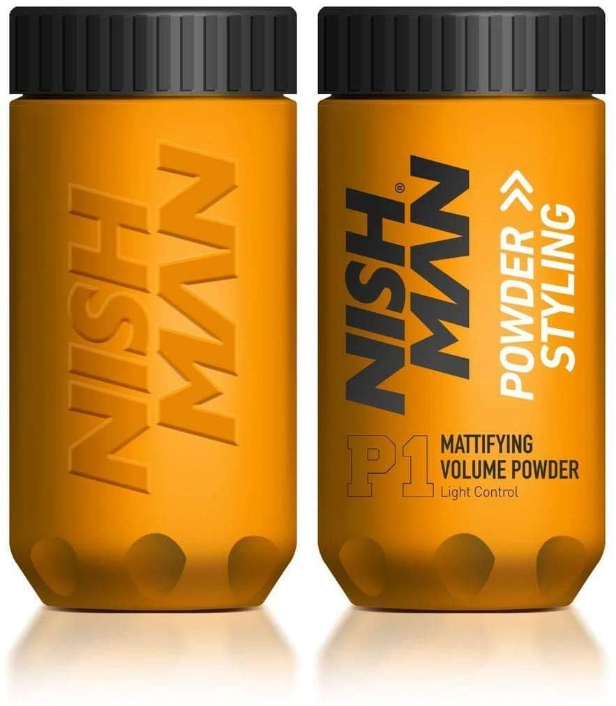 Nishman Hair Styling Powder P1 - Mattifying Volume Light Control 20G + 20G - Maximum Volume Boost And Texture - Perfect Hair Styling Powder For Flexible Hold And Matte Finish