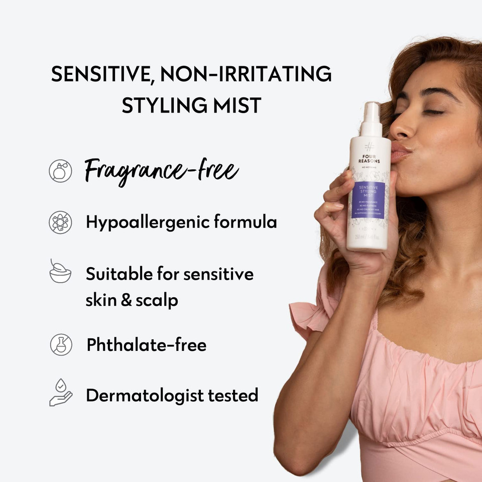 No Nothing Very Sensitive Styling Mist - Fragrance Free Blow-Dry Styling Spray With Frizz Control, Non-Aerosol, Unscented, Anti-Humidity 100% Vegan - 8.5 Fl Oz