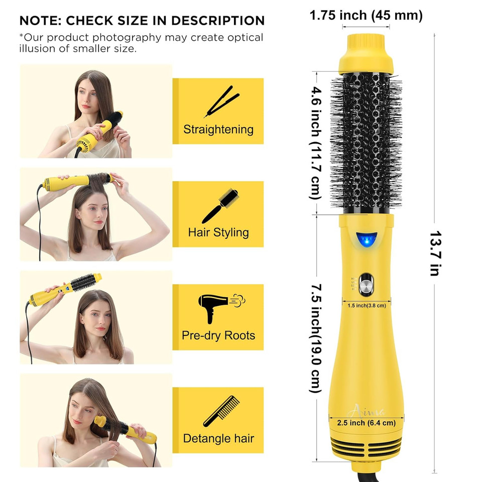 One Step Dryer & Volumizing Hot Air Brush, Blow Dryer, Ceramic Straightener, Curler & Hot Comb 4 In 1 Salon Ionic Hair Styling Tools, White One Step Dryer & Volumizing Hot Air Brush, Blow Dryer, Ceramic Straightener, Curler & Hot Comb 4 In 1 Salon Ionic Hair Styling Tools, White