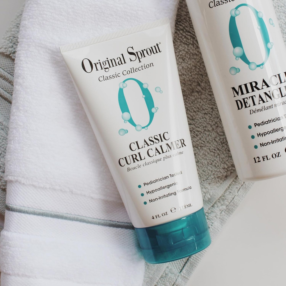 Original Sprout Curl Calmer, Moisturize And Define Curls, Anti-Frizz Styling Cream For All Hair Types, 4 Oz. Bottle