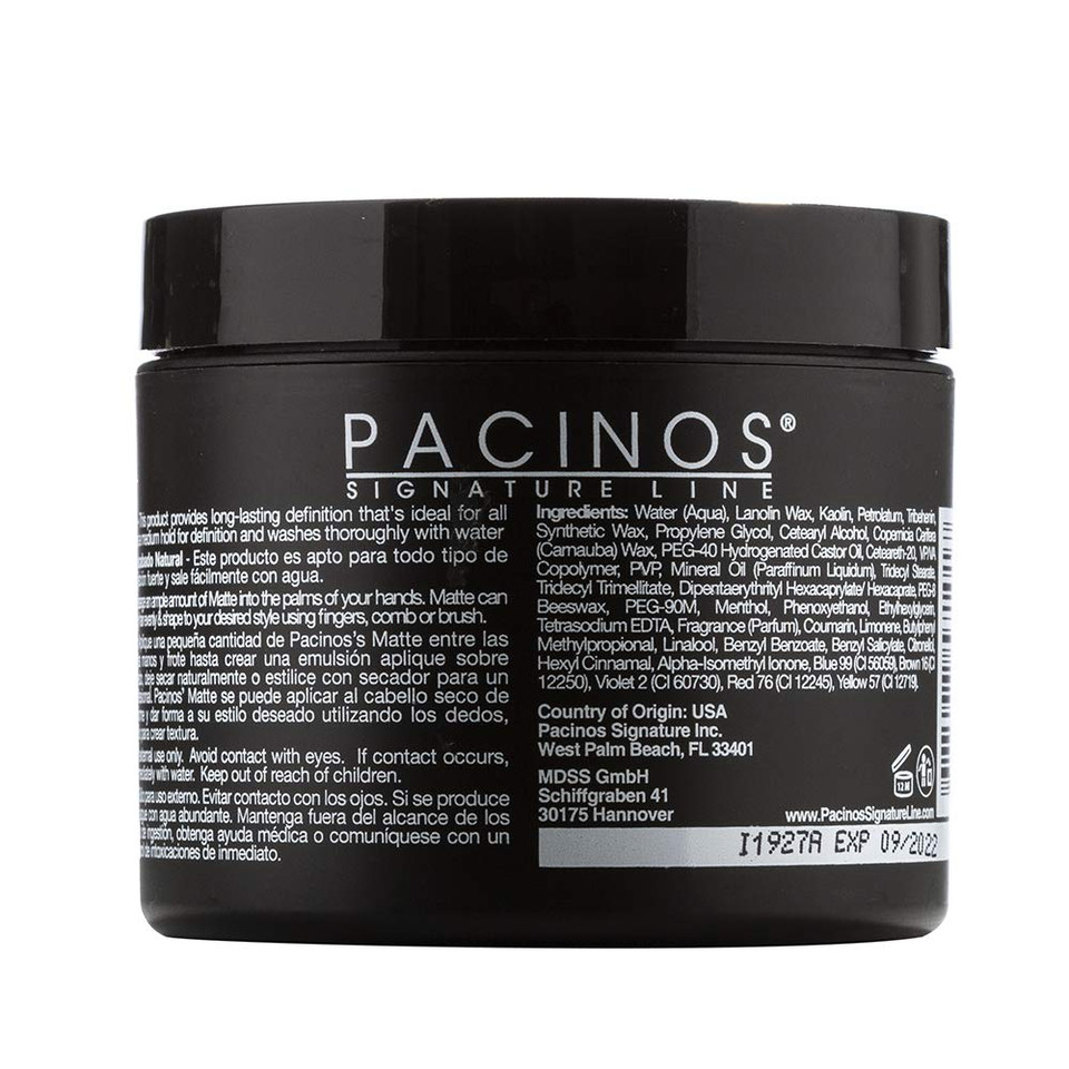 Pacinos Matte Hair Paste - Firm Hold, No Shine, Sculpting & Styling Wax, Long Lasting Definition & Texture, No Flakes, All Hair Types