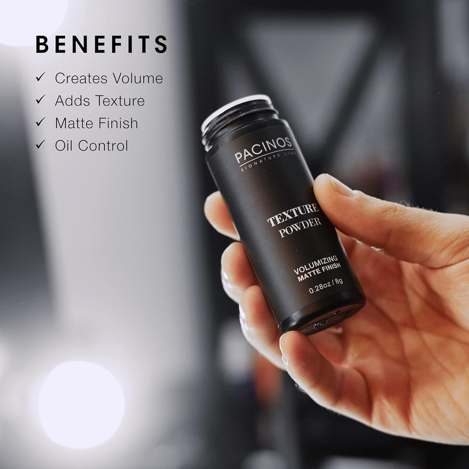 Pacinos Texture Powder - Lightweight Root Lifting Powder With Matte Dry Finish For Texture, Volume & Thickness - Shaker Bottle For Easy Hair Styling - 30G Pacinos Texture Powder - Lightweight Root Lifting Powder With Matte Dry Finish For Texture, Volume & Thickness - Shaker Bottle For Easy Hair Styling - 30G