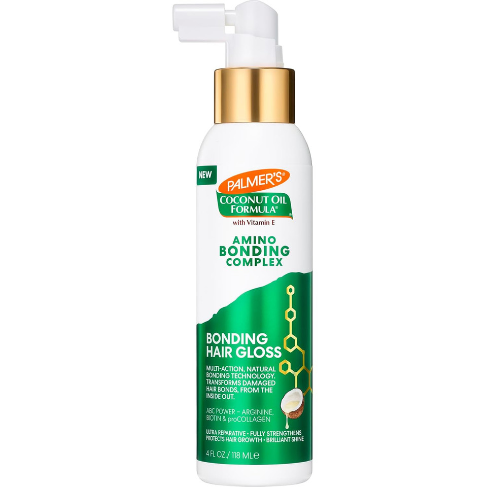 Palmer'S Amino Bonding Complex Hair Gloss, Hair Shine Spray With Coconut Oil & Vitamin E, Hydrating, Heat Protectant, Anti Frizz, Adds Shine & Protects Hair Growth, All Hair Types, 4 Fl. Oz Palmer'S Amino Bonding Complex Hair Gloss, Hair Shine Spray With Coconut Oil & Vitamin E, Hydrating, Heat Protectant, Anti Frizz, Adds Shine & Protects Hair Growth, All Hair Types, 4 Fl. Oz