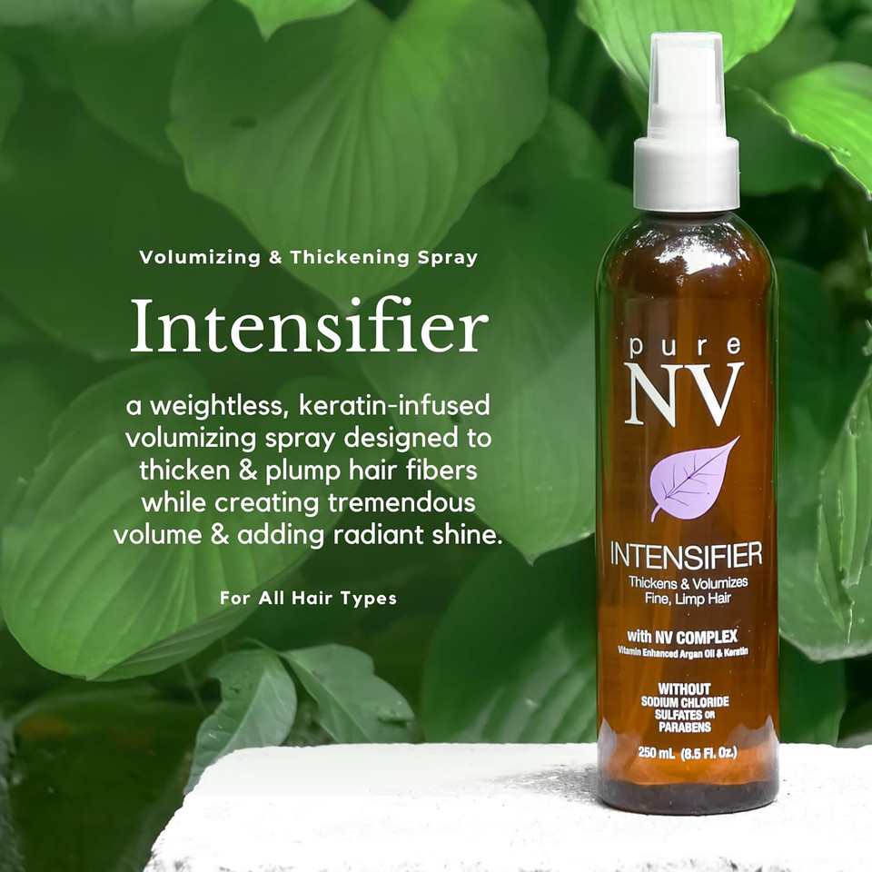 Intensifier Creates Volume & Thicken In Fine & Lifeless Hair Without Adding Weight Or Hold, Made From Natural Vitamins & Minerals. Infused With Keratin, Collagen & Argan Oil