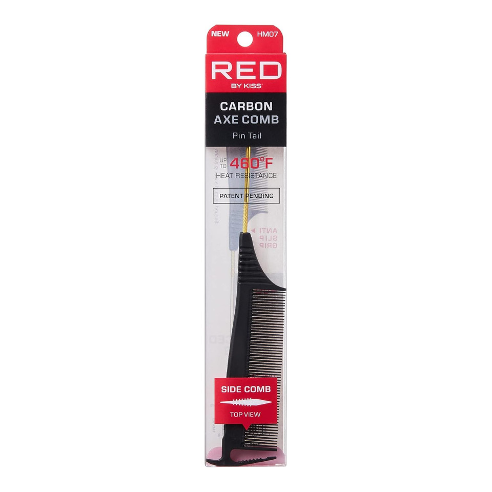 Red By Kiss Carbon Axe Comb Parting Comb Anti Frizz Heat Resistant Hair Comb (Pin Tail) Red By Kiss Carbon Axe Comb Parting Comb Anti Frizz Heat Resistant Hair Comb (Pin Tail)