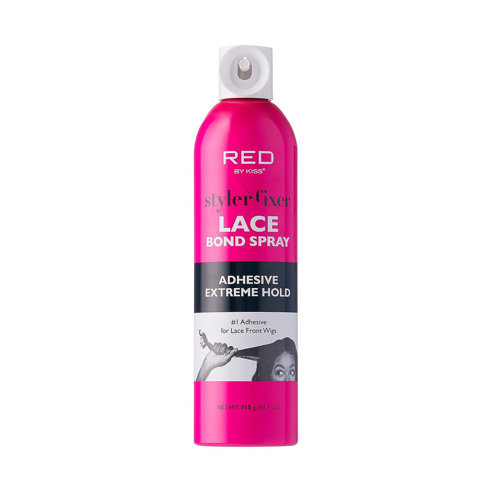 Red By Kiss Hair Glue Spray For Lace Front Wigs, 2Oz, Extreme Hold, Water-Resistant, Sweat-Proof, Delicate Removal