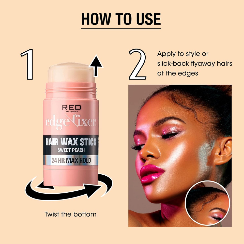 Red By Kiss Hair Wax Stick 24Hr Max Hold Edge Fixer Edge Control Pomade Non-Sticky, Non-Oily Flake Free Hair Styling Wax (Watermelon) Red By Kiss Hair Wax Stick 24Hr Max Hold Edge Fixer Edge Control Pomade Non-Sticky, Non-Oily Flake Free Hair Styling Wax (Watermelon)