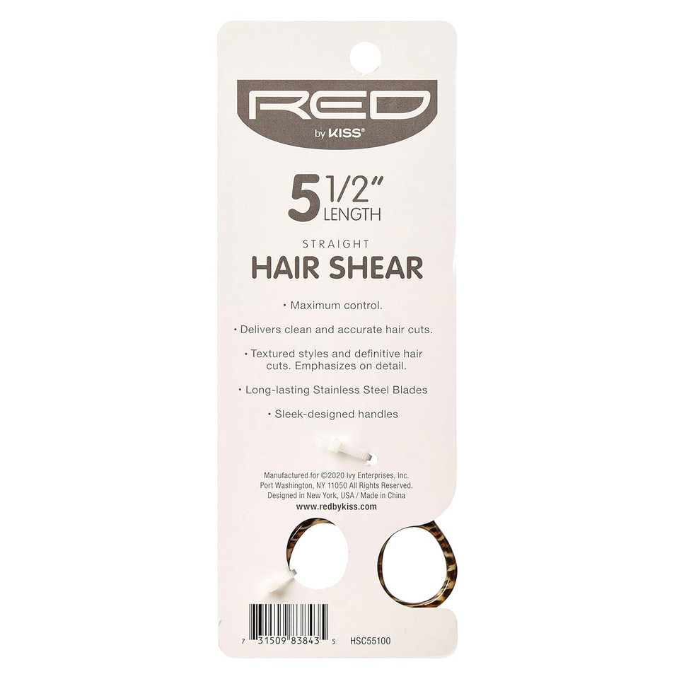 Red By Kiss Straight Hair Shear 6.5", Thinning Shear 7", Rat Tail Comb Set
