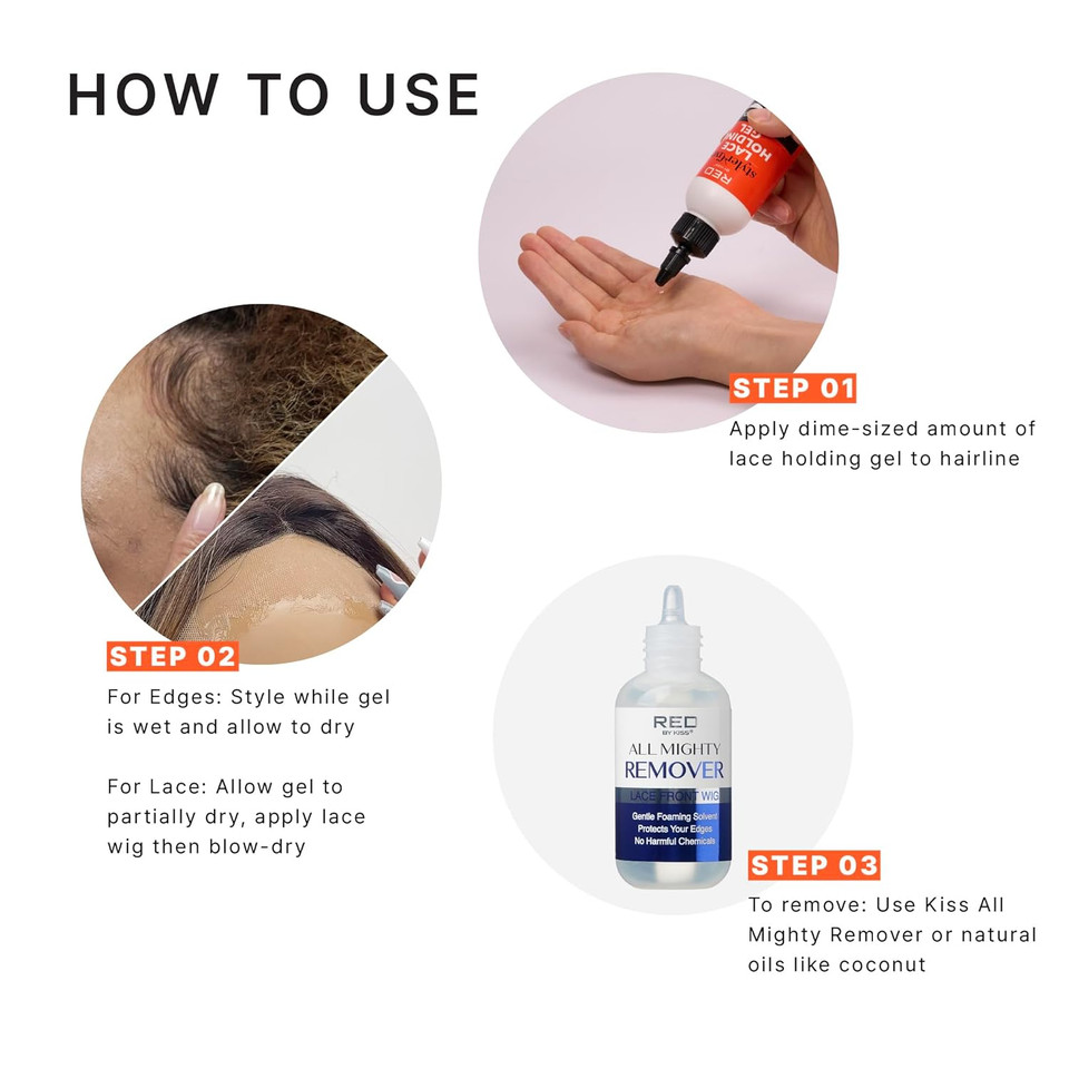Red By Kiss Styler Fixer Lace Holding Gel, Long Lasting 72-Hr Wear, Quick-Dry Formula For Seamless Lace Application, Scalp Protection & Conditioning (Maximum Hold, 1.25 Fl Oz) Red By Kiss Styler Fixer Lace Holding Gel, Long Lasting 72-Hr Wear, Quick-Dry Formula For Seamless Lace Application, Scalp Protection & Conditioning (Maximum Hold, 1.25 Fl Oz)